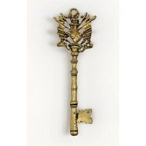 Vintage Brass Skeleton Key 6.5” Ivanhoe Chamberlain Decorative Large Gothic